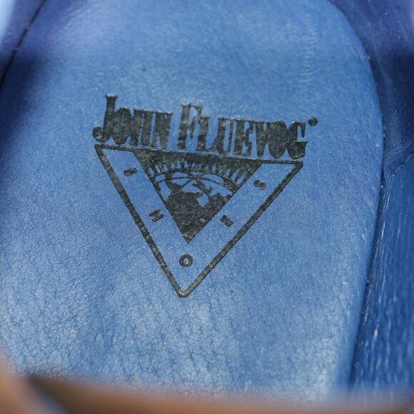 John Fluevog Mens CBC Radio Oxfords Size 8 M Brown Leather Turquoise Dress Shoe - Picture 13 of 16